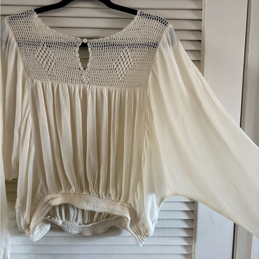 Free People Dolman Sleeve Crochet Blouse size S
